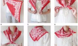 方巾的五种系法 正方形丝巾的打法